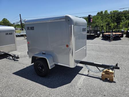 New 4 x 6 Car-Mate Custom Cargo Trailer, 2k GVWR **Silver w/ Black Spoke Wheels