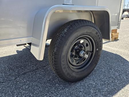 New 4 x 6 Car-Mate Custom Cargo Trailer, 2k GVWR **Silver w/ Black Spoke Wheels