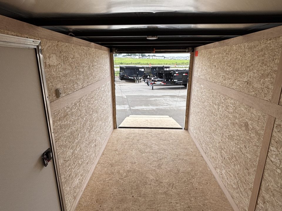 New 2026 Cross White 6'x12' 3k Alpha Flat Top V-Nose Enclosed Cargo Trailer