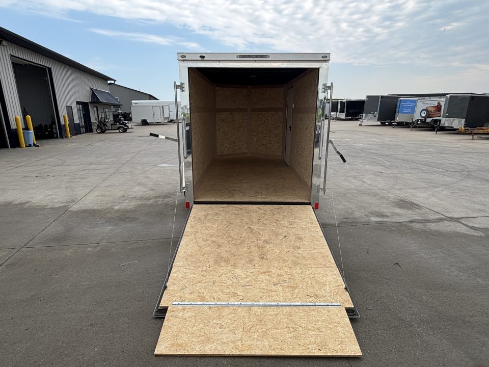New 2026 Cross White 6'x12' 3k Alpha Flat Top V-Nose Enclosed Cargo Trailer