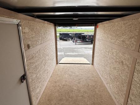New 2026 Cross White 6'x12' 3k Alpha Flat Top V-Nose Enclosed Cargo Trailer