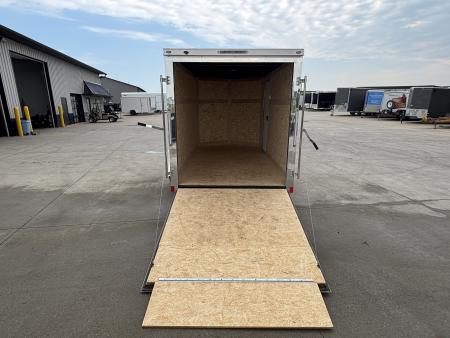 New 2026 Cross White 6'x12' 3k Alpha Flat Top V-Nose Enclosed Cargo Trailer