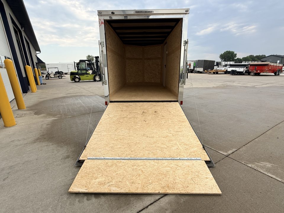 New 2026 Cross White 6'x12' 3k Alpha Flat Top V-Nose Enclosed Cargo Trailer