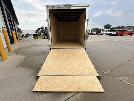 New 2026 Cross White 6'x12' 3k Alpha Flat Top V-Nose Enclosed Cargo Trailer