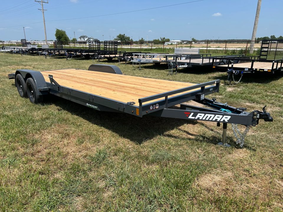 New 2027 Lamar 83x22 Tandem 7K Carhauler w/ 2' Dove & Slide In Ramps