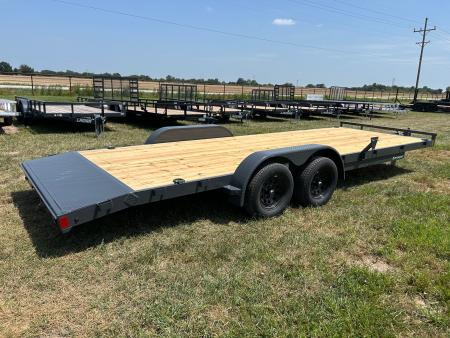 New 2027 Lamar 83x22 Tandem 7K Carhauler w/ 2' Dove & Slide In Ramps