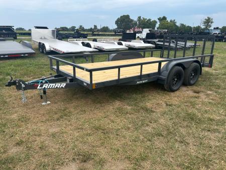 New 2027 Lamar 83x16 Tandem 7K Utility w/ 2' Dove & 3' Ramp Gate