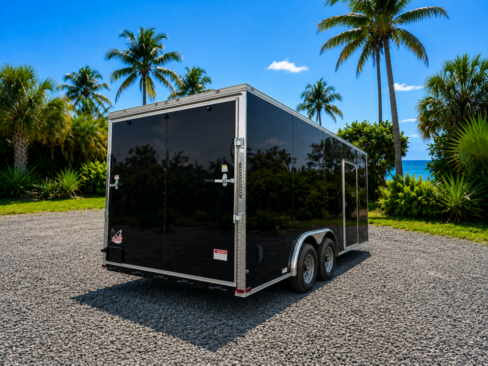New 2026 8.5x20 Tandem Axle Enclosed Trailer | Black V-Nose | 6" Extra Height