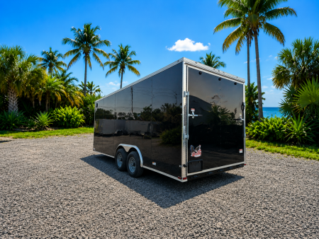 New 2026 8.5x20 Tandem Axle Enclosed Trailer | Black V-Nose | 6" Extra Height