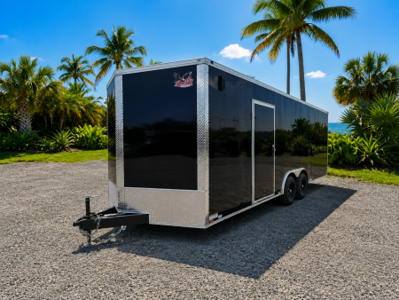 New 2026 8.5x20 Tandem Axle Enclosed Trailer | Black V-Nose | 6" Extra Height