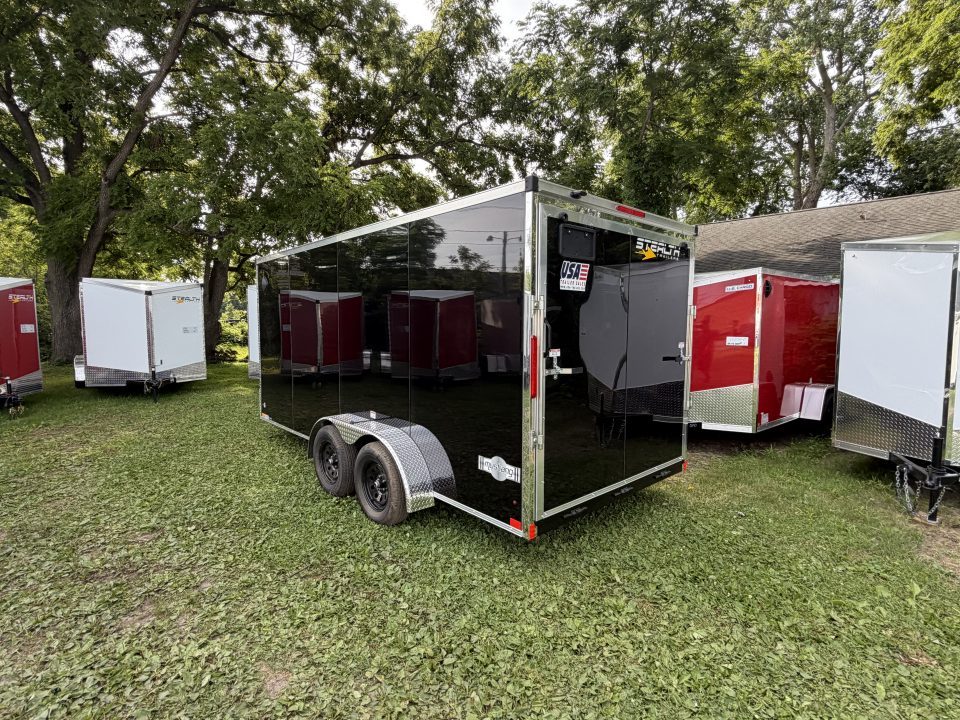 New 2026 Stealth 7 X 16 Cargo / Enclosed Trailer with Ramp Door and 6ft 6in interior Height Screwless - Light Lid Roof