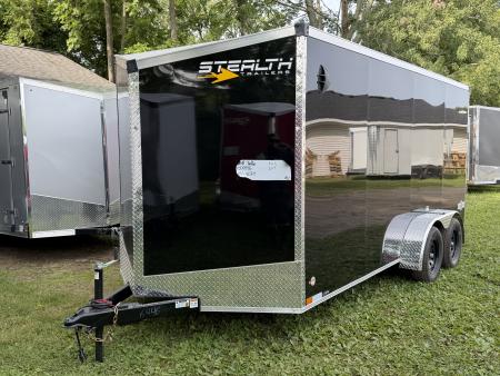 New 2026 Stealth 7 X 16 Cargo / Enclosed Trailer with Ramp Door and 6ft 6in interior Height Screwless - Light Lid Roof