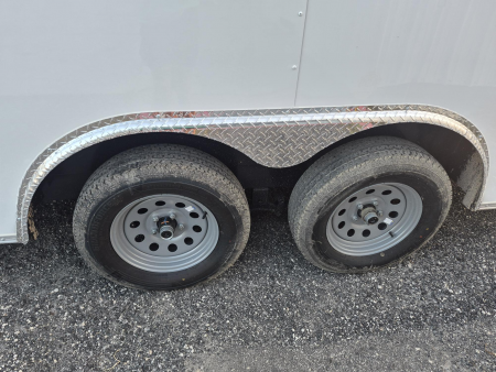 New 2026 8.5x20 Tandem Axle Enclosed Trailer | 12" Extra Height | Flat Front | White