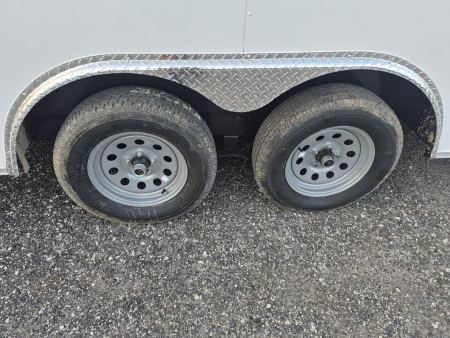New 2026 8.5x20 Tandem Axle Enclosed Trailer | 12" Extra Height | Flat Front | White