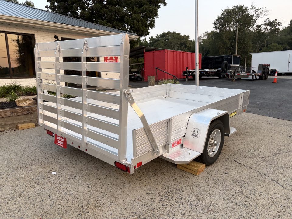 New 2027 Aluma 72"x10' Utility, 12" Solid Sides, Ramp Gate 7210S-TG