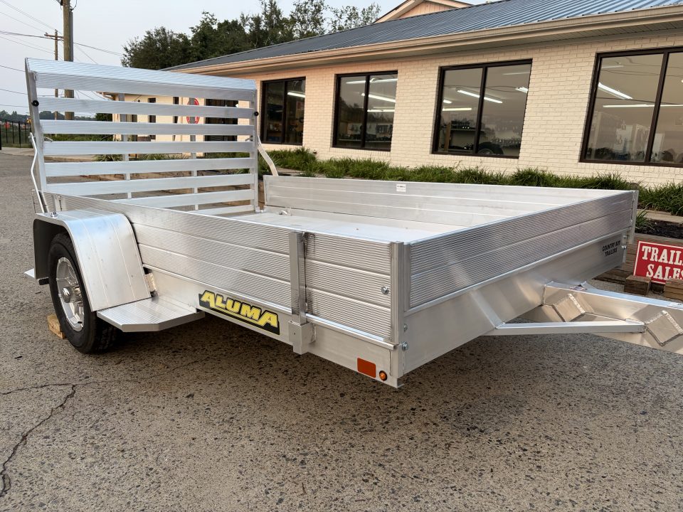 New 2027 Aluma 72"x10' Utility, 12" Solid Sides, Ramp Gate 7210S-TG