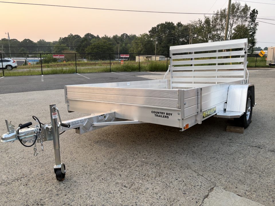New 2027 Aluma 72"x10' Utility, 12" Solid Sides, Ramp Gate 7210S-TG