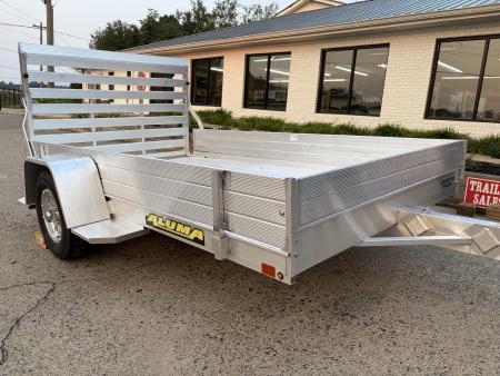 New 2027 Aluma 72"x10' Utility, 12" Solid Sides, Ramp Gate 7210S-TG