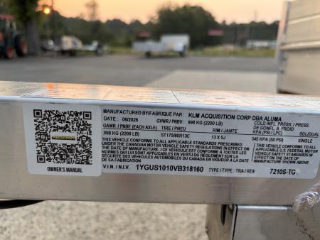 New 2027 Aluma 72"x10' Utility, 12" Solid Sides, Ramp Gate 7210S-TG