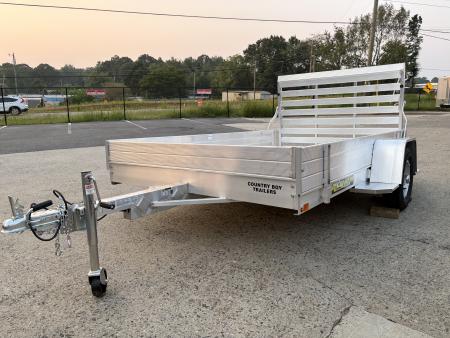 New 2027 Aluma 72"x10' Utility, 12" Solid Sides, Ramp Gate 7210S-TG