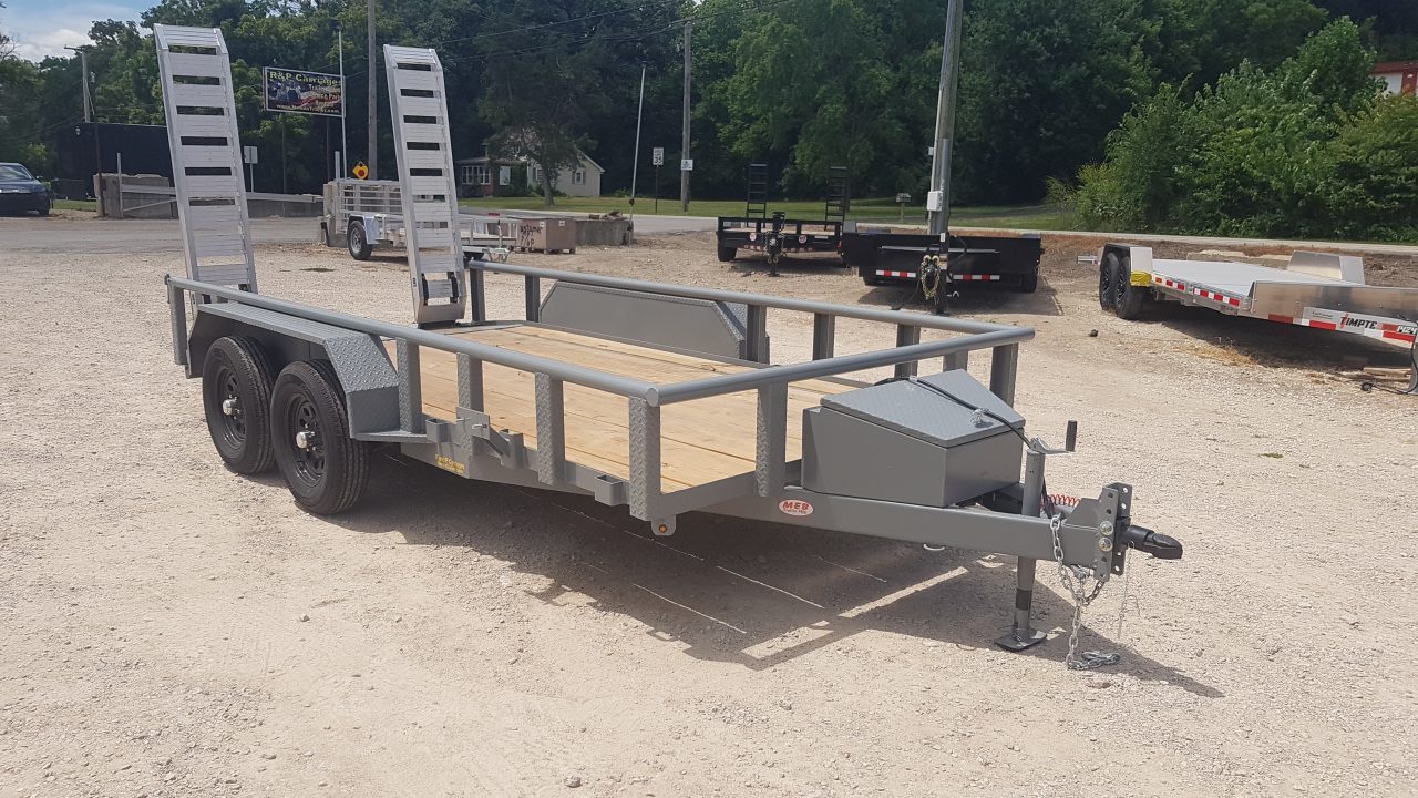 Used 2026 MEB 77"' x 14' Pipetop W 6' Aluminum Ramps Utility Trailer 7K