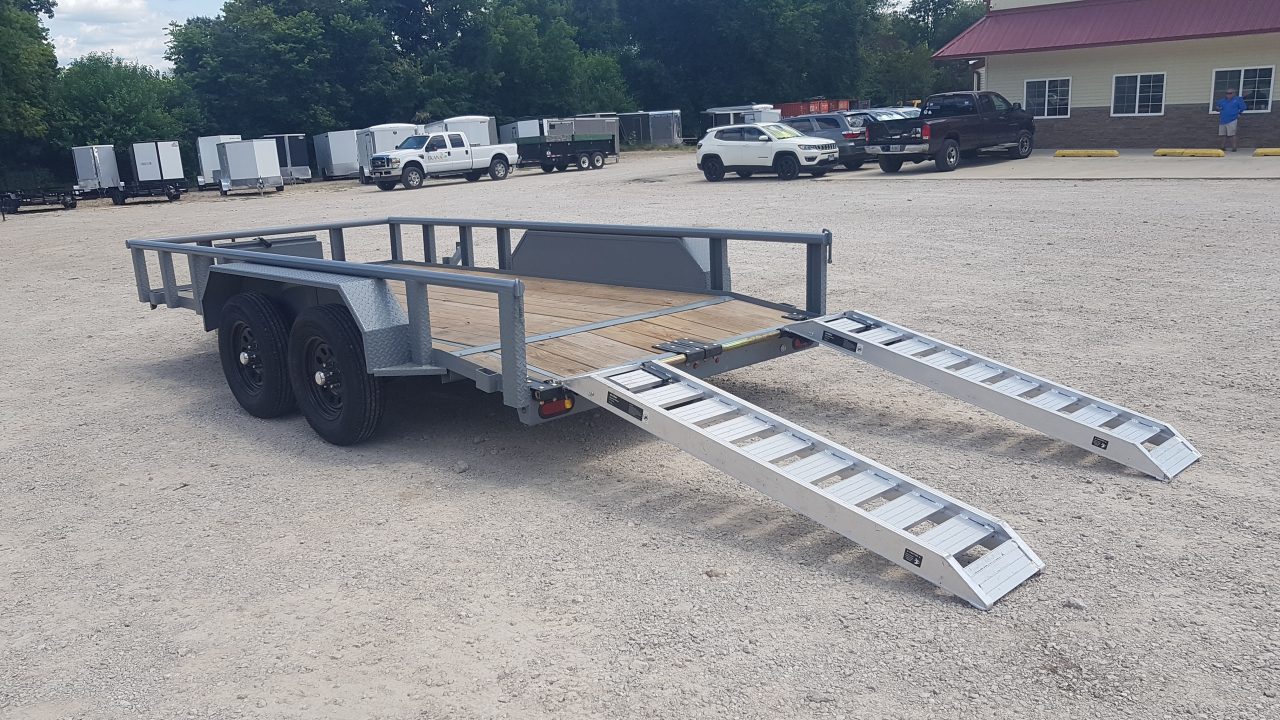 Used 2026 MEB 77"' x 14' Pipetop W 6' Aluminum Ramps Utility Trailer 7K