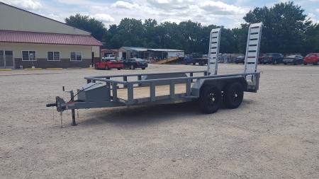 Used 2026 MEB 77 ' x 14' Pipetop W 6' Aluminum Ramps Utility Trailer 7K