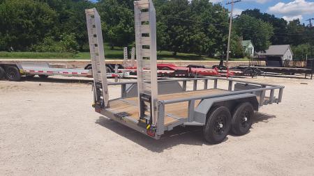 Used 2026 MEB 77"' x 14' Pipetop W 6' Aluminum Ramps Utility Trailer 7K