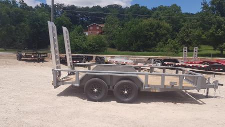Used 2026 MEB 77"' x 14' Pipetop W 6' Aluminum Ramps Utility Trailer 7K