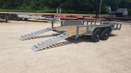 Used 2026 MEB 77"' x 14' Pipetop W 6' Aluminum Ramps Utility Trailer 7K