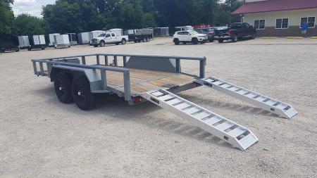 Used 2026 MEB 77"' x 14' Pipetop W 6' Aluminum Ramps Utility Trailer 7K