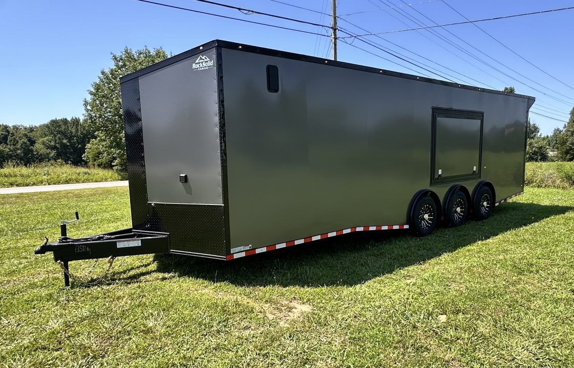 New 2026 Rock Solid Cargo 8.5x28 Race Trailer-Finished Interior- Interior-Triple 7000 TORSIONS -RECESSED E-TRACK-ESCAPE DOOR-HD RAMP