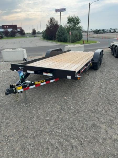 New 2026 Big Tex Trailers 7X18 OPEN CAR HAULER 10K WITH SLIDE IN RAMPS