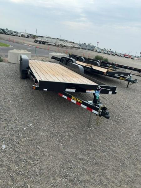 New 2026 Big Tex Trailers 7X18 OPEN CAR HAULER 10K WITH SLIDE IN RAMPS