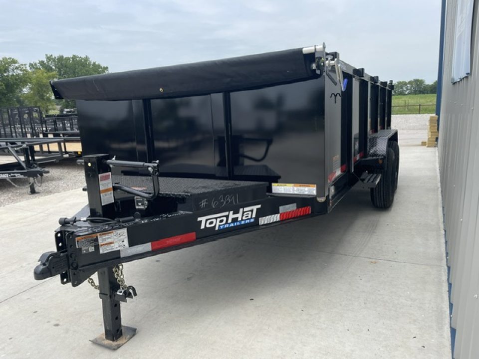 New 2026 TOP HAT 83X16 DUMP TRAILER,3' WALLS, 7000lb AXLES, GVWR 14,000lbs