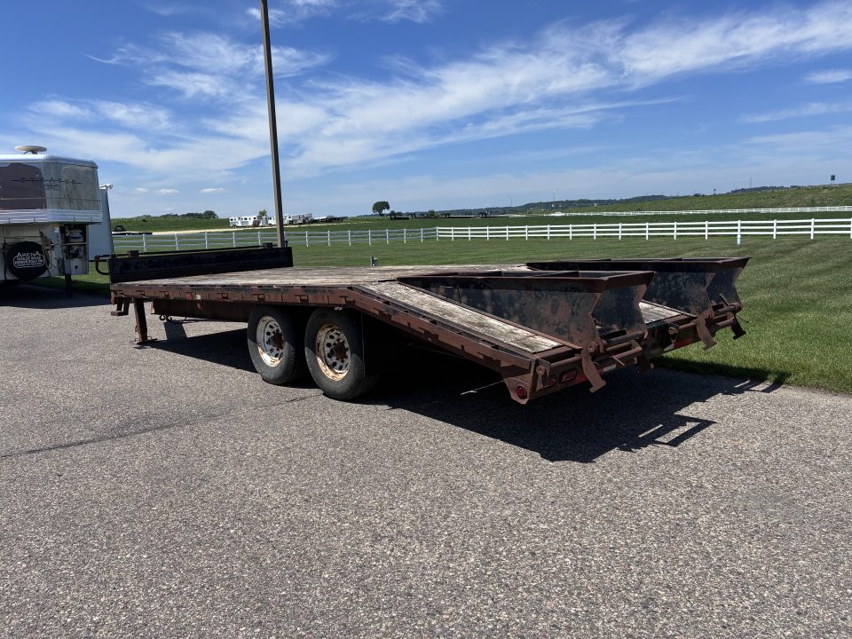 Used 2013 Liberty 20' (15' + 5') Bumper Pull Pintle Hitch Flatbed Trailer