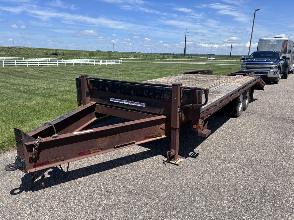 Used 2013 Liberty 20' (15' + 5') Bumper Pull Pintle Hitch Flatbed Trailer