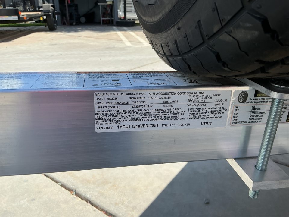 New 2027 Aluma UTR12S-R 6.5FT X12FT 2990 GVW Utility Trailer