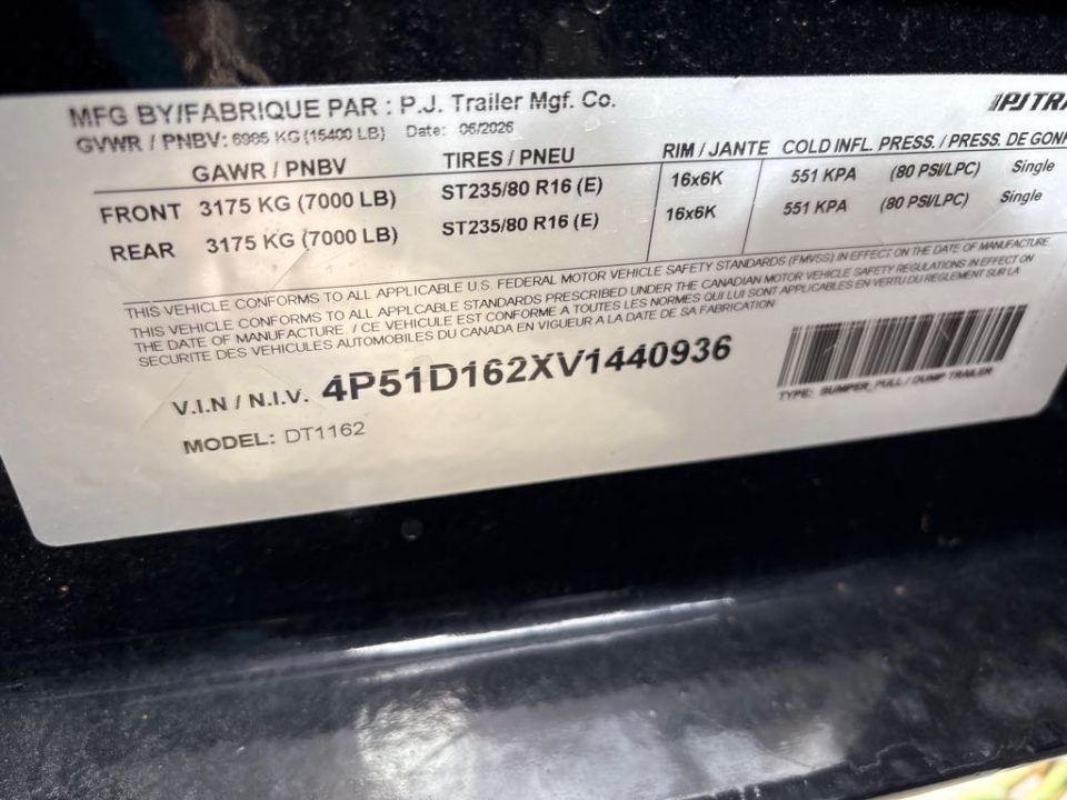 New 2027 PJ Trailers DT1J1672BSSK Dump Trailer
