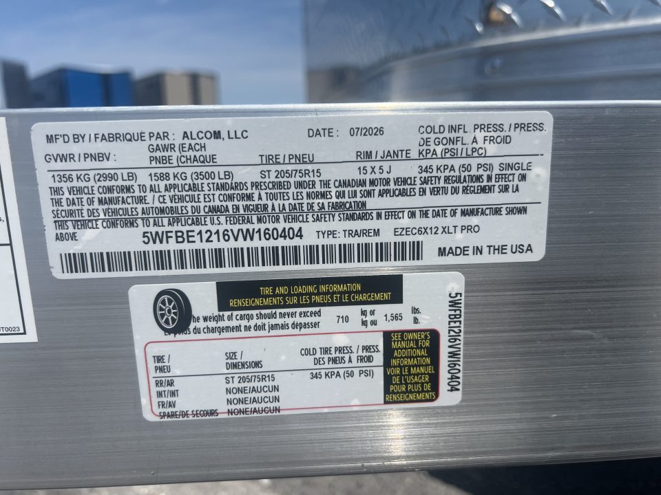 New 2027 E-Z Hauler XLT 6x12 3K Cargo / Enclosed Trailer