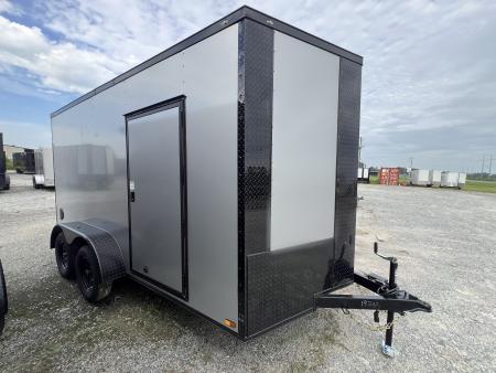 New 2027 Titanium 7x14 Tandem Axle Enclosed Cargo Trailer – Silver Polycore Blackout Package