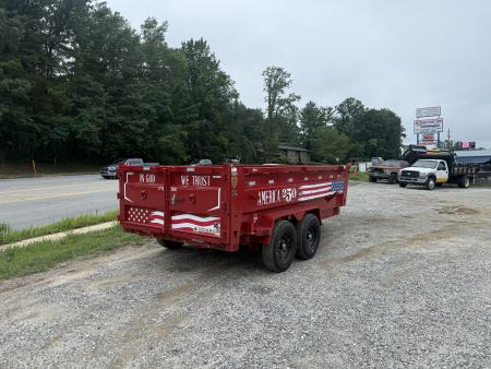 New 2027 Iron Bull DWB8314072 America 250 Series Dump Trailer /Hyd Jack / Wireless Remote / Solar Panel / 36" High Sides / 2-7k Electric Brake Axles / tarp / Alum Ramps / Combo Gate / Powder Coat Red