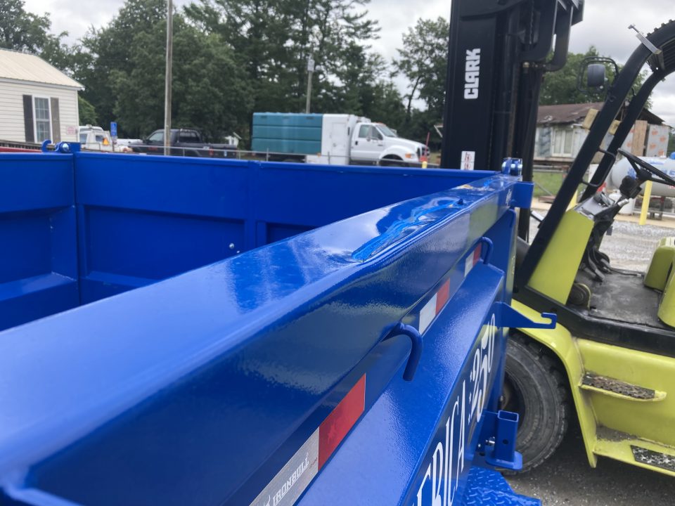New 2027 Iron Bull DWB8314072 America 250 Series Dump Trailer /Hyd Jack / Wireless Remote / Solar Panel / 36" High Sides / 2-7k Electric Brake Axles / tarp / Alum Ramps / Combo Gate / Powder Coat Blue