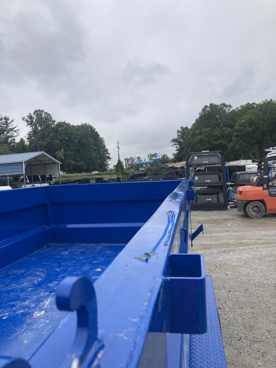 New 2027 Iron Bull DWB8314072 America 250 Series Dump Trailer /Hyd Jack / Wireless Remote / Solar Panel / 36" High Sides / 2-7k Electric Brake Axles / tarp / Alum Ramps / Combo Gate / Powder Coat Blue