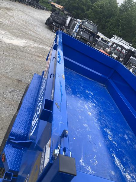 New 2027 Iron Bull DWB8314072 America 250 Series Dump Trailer /Hyd Jack / Wireless Remote / Solar Panel / 36" High Sides / 2-7k Electric Brake Axles / tarp / Alum Ramps / Combo Gate / Powder Coat Blue