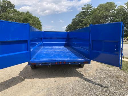 New 2027 Iron Bull DWB8316082 America 250 Series Dump Trailer /Hyd Jack / Wireless Remote / Solar Panel / 48" High Sides / 2-8k Electric Brake Axles / Tarp / Alum Ramps / Combo Gate / Powder Coat Blue