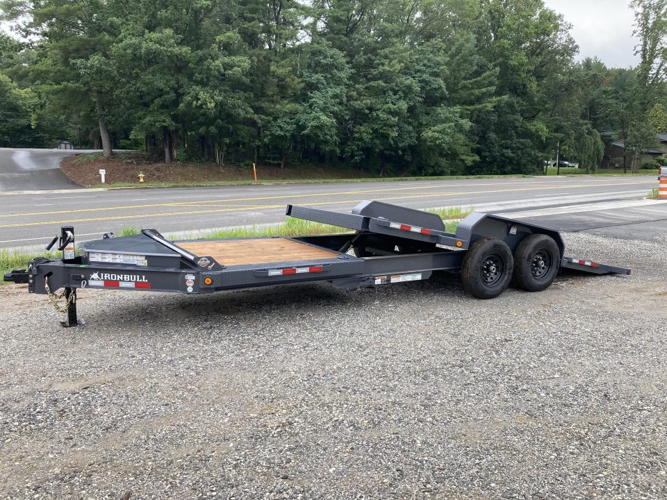 New 2027 Iron Bull Tilt Trailer / TWB Series / 83" x 22' ( 6+'Stationary 16' Tilt ) / 2-7,000# Electric Brake Axles / Jumbo Tool Box