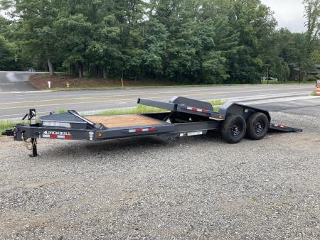 New 2027 Iron Bull Tilt Trailer / TWB Series / 83" x 22' ( 6+'Stationary 16' Tilt ) / 2-7,000# Electric Brake Axles / Jumbo Tool Box