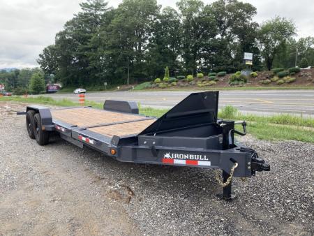 New 2027 Iron Bull Tilt Trailer / TWB Series / 83" x 22' ( 6+'Stationary 16' Tilt ) / 2-7,000# Electric Brake Axles / Jumbo Tool Box