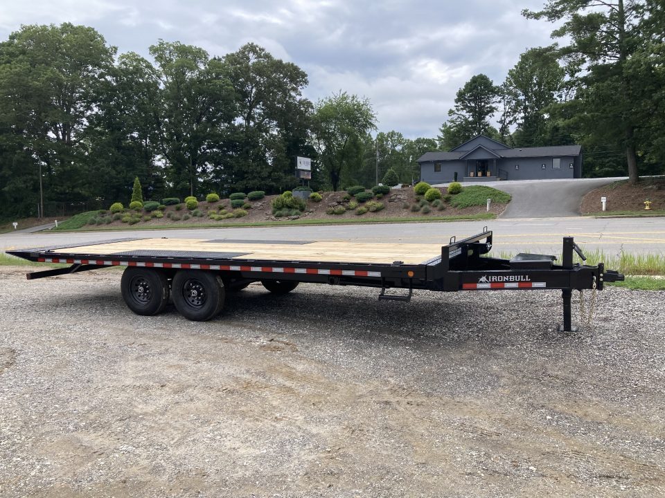 New 2027 IRON BULL Power Tilt Trailer / 102" Wide x 22' Long / 2-7,000# Electric Brake Axles / Dual Tilt Cylinders